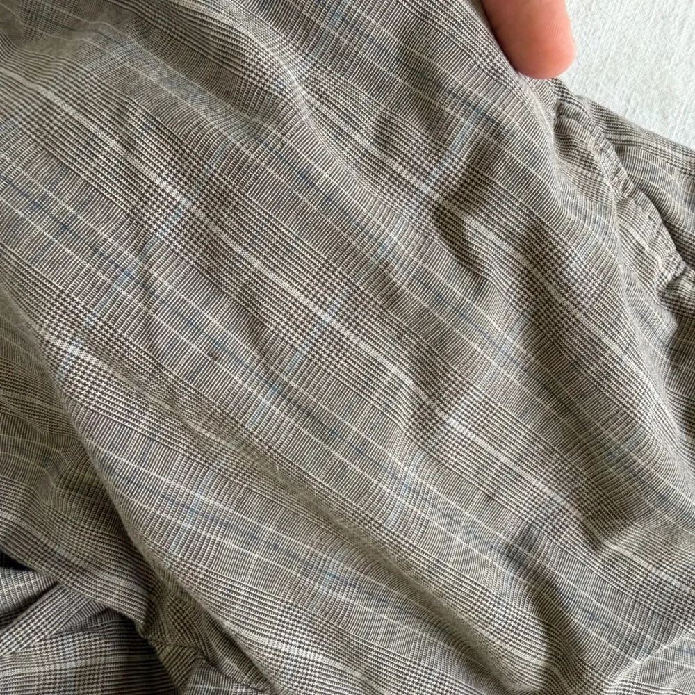 Bundle Lot 2 Banana Republic 32x32 Brown Plaid Cotton Chino Trousers Pants
